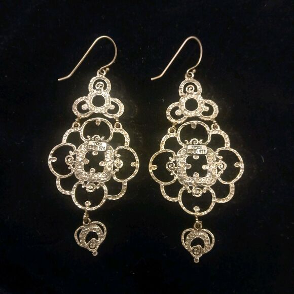 Sterling Silver Zoa Numan Chandelier Pierced Earrings 925 Israel 3" Long - Picture 2 of 8